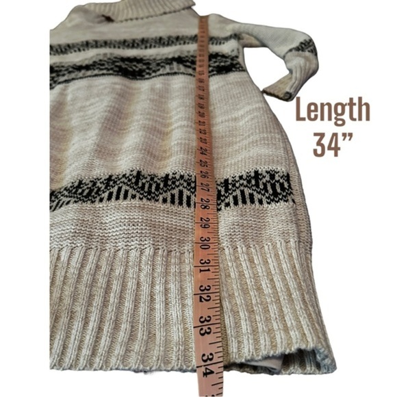 Maurices Beige & Black Knit Sweater Dress Cowl Neck Sz Medium Camisole lined EUC - Picture 7 of 10